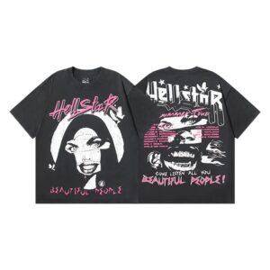 Kakobuy Hellstar American hipster high street washed old vintage print t-shirt