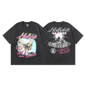 Kakobuy Hellstar American hipster high street washed old vintage print t-shirt
