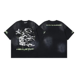 Kakobuy Hellstar American hipster high street washed old vintage print t-shirt