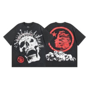 Kakobuy Hellstar American hipster high street washed old vintage print t-shirt