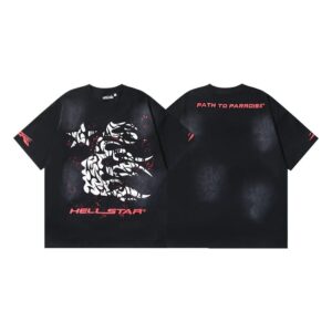Kakobuy Hellstar American hipster high street washed old vintage print t-shirt