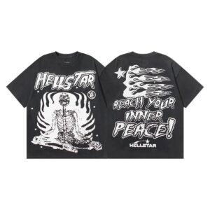 Kakobuy Hellstar American hipster high street washed old vintage print t-shirt