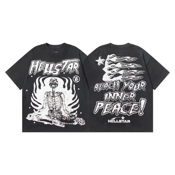Kakobuy Hellstar American hipster high street washed old vintage print t-shirt