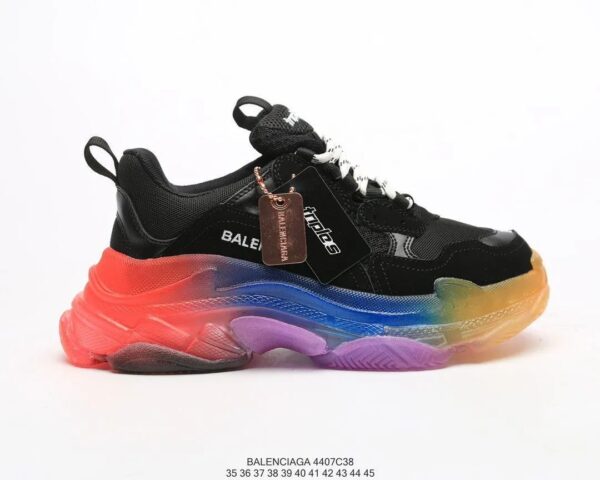 Kakobuy BALENCIAGA 2nd generation ins heightened daddy shoes Black Colorful
