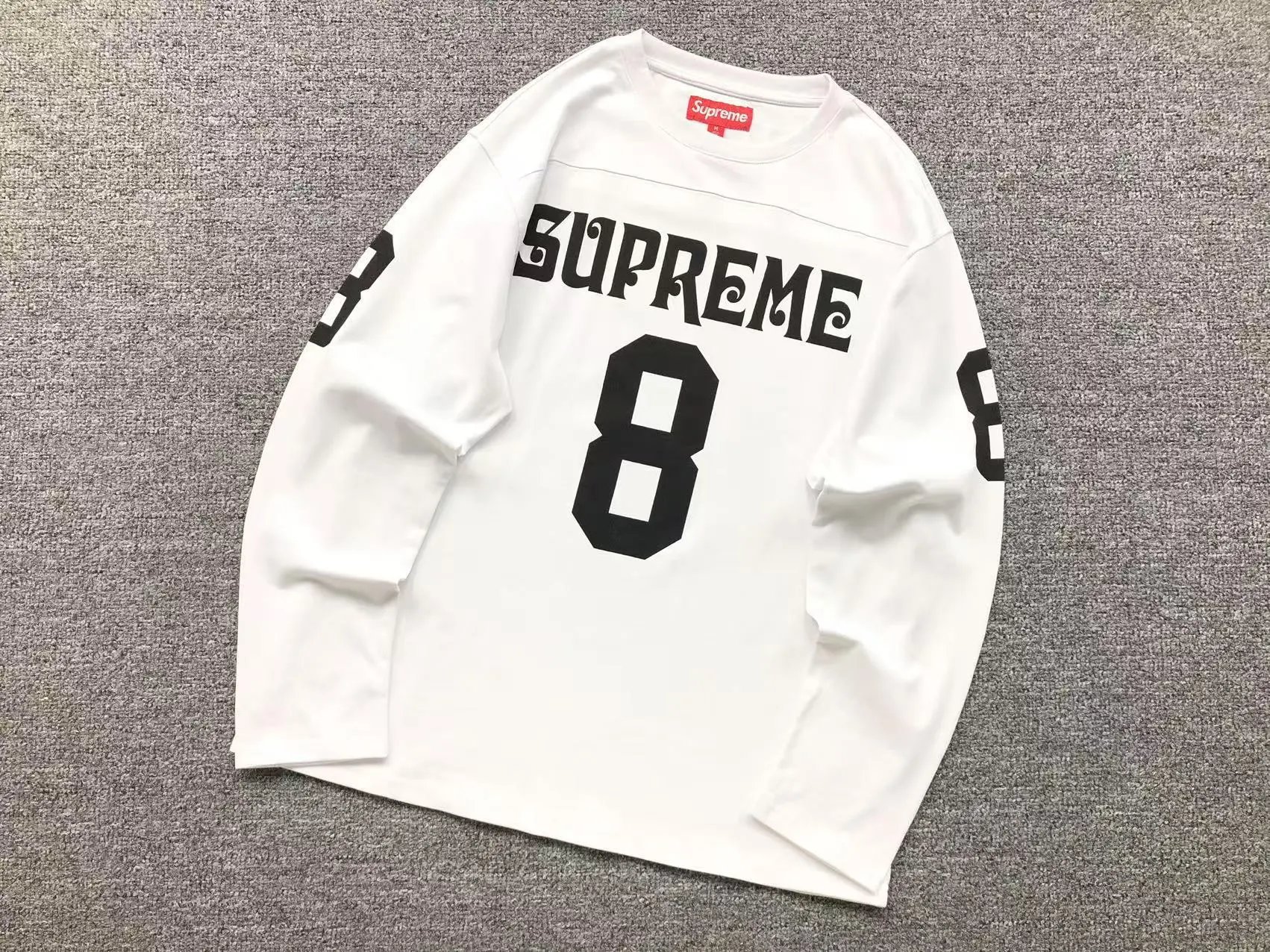 Kakobuy Supreme White Long Sleeve Jersey