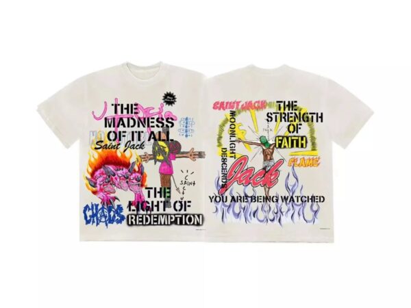 Kakobuy TravisScott&SAINTM Co-Branded Monogrammed Flaming Inferno T-Shirt