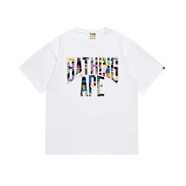 Kakobuy BAPE Multicolor Camouflage Printed Graphic Letter Short Sleeve T-Shirt