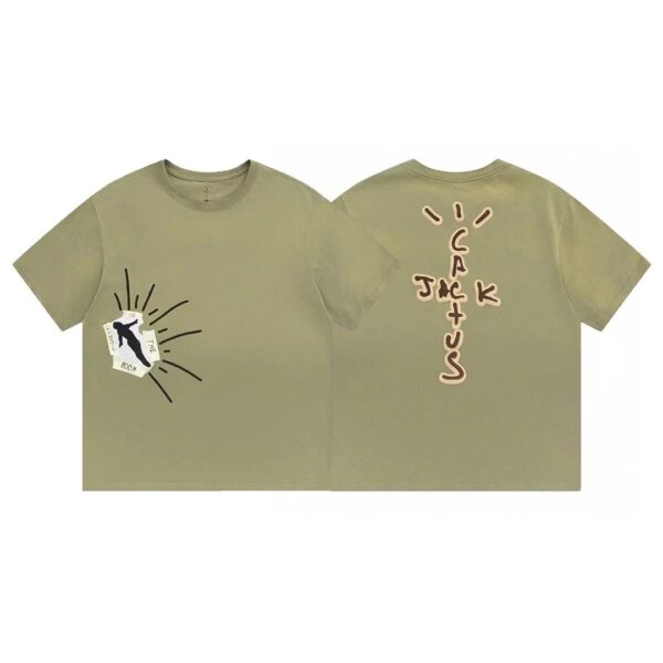 Kakobuy TravisScott Cactus JackAstroWorld Vintage Washed and Aged Fixed Dye Monogrammed Short Sleeve T-Shirt