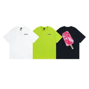 Kakobuy Stussy ice-cream pattern printed short-sleeved T-shirt for men and women