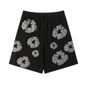 Kakobuy DENIM TEARS Foam Print High Street Shorts Black Gray
