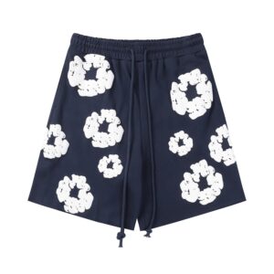 Kakobuy DENIM TEARS Foam Printed High Street Shorts Dark Blue