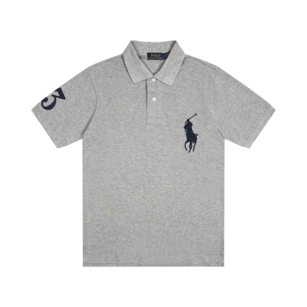 Kakobuy Ralph Lauren Henley Collar T-Shirt Gray
