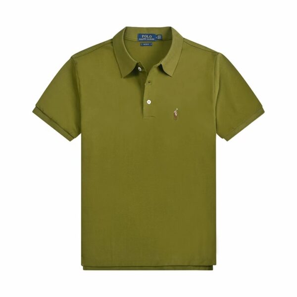 Kakobuy Ralph Lauren Henley Collar Embroidered Logo T-ShirtFluorescent green