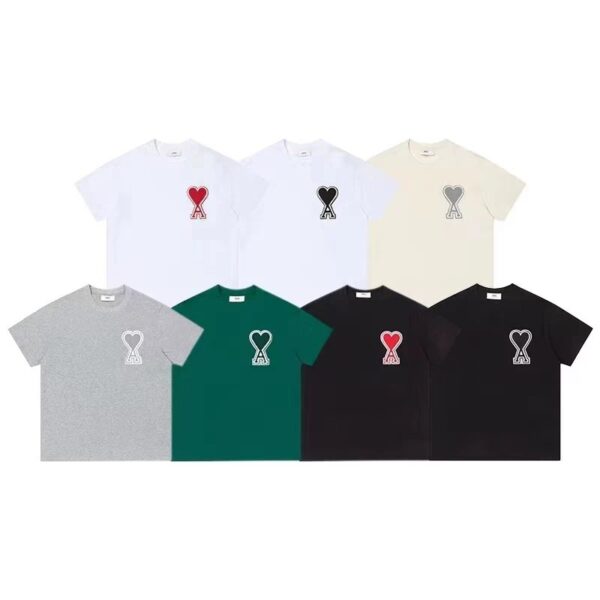 Kakobuy ami macaron cotton T-shirt classic towel embroidery big heart logo