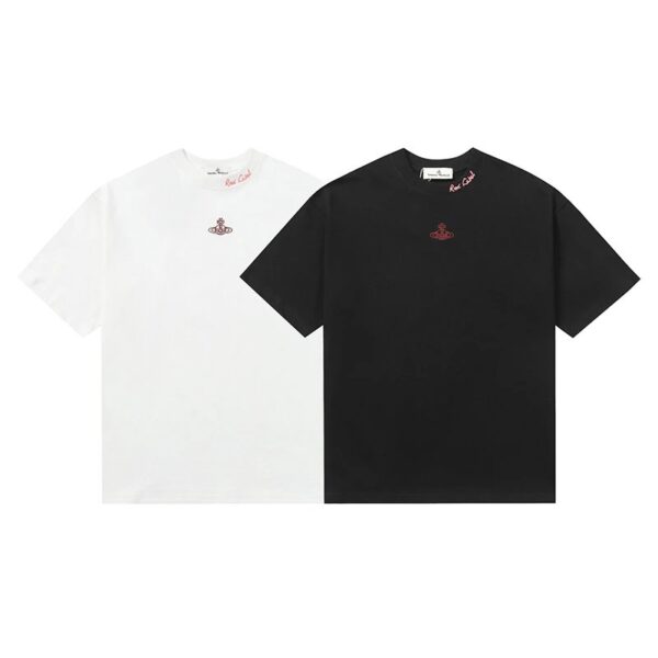 Kakobuy Vivienne Westwood cotton T-shirt embroidered planet small logo