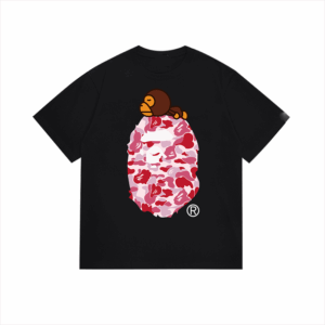 Kakobuy bape Monkey Camouflage Short Sleeve Black powder camouflage