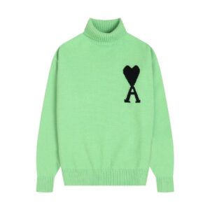 Kakobuy AMI PARIS Classic Jacquard Big A Love Couple Knit Turtleneck Sweater