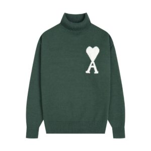 Kakobuy AMI PARIS Classic Jacquard Big A Love Couple Knit Turtleneck Sweater