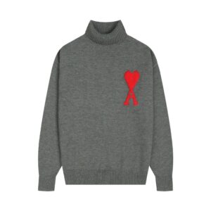 Kakobuy AMI PARIS Classic Jacquard Big A Love Couple Knit Turtleneck Sweater
