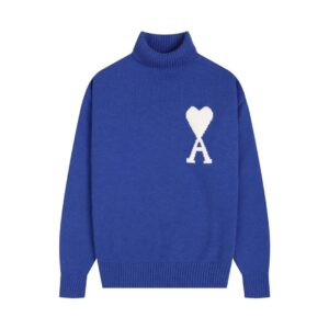 Kakobuy AMI PARIS Classic Jacquard Big A Love Couple Knit Turtleneck Sweater
