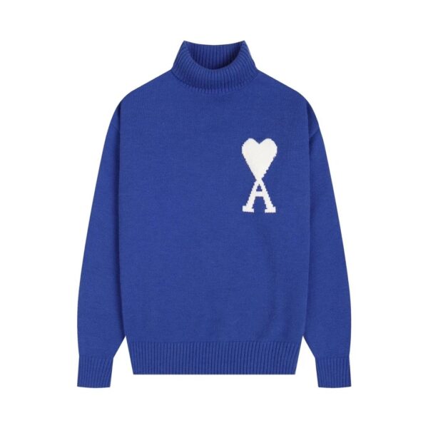 Kakobuy AMI PARIS Classic Jacquard Big A Love Couple Knit Turtleneck Sweater