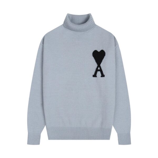 Kakobuy AMI PARIS Classic Jacquard Big A Love Couple Knit Turtleneck Sweater