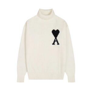 Kakobuy AMI PARIS Classic Jacquard Big A Love Couple Knit Turtleneck Sweater