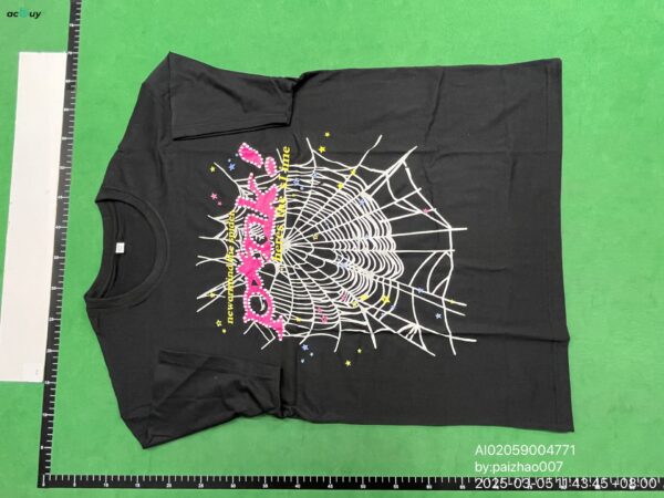 Kakobuy Sp5der cotton short sleeve T-shirt printed spider web logo