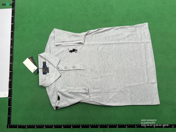 Kakobuy Ralph Lauren Henley Collar T-Shirt Gray