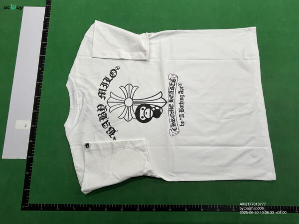 Kakobuy BAPE&Chrome Classic Letter Print Short Sleeve T-Shirt