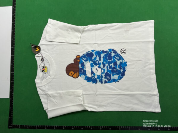 Kakobuy bape Monkey Camouflage Short Sleeve White Blue Camo