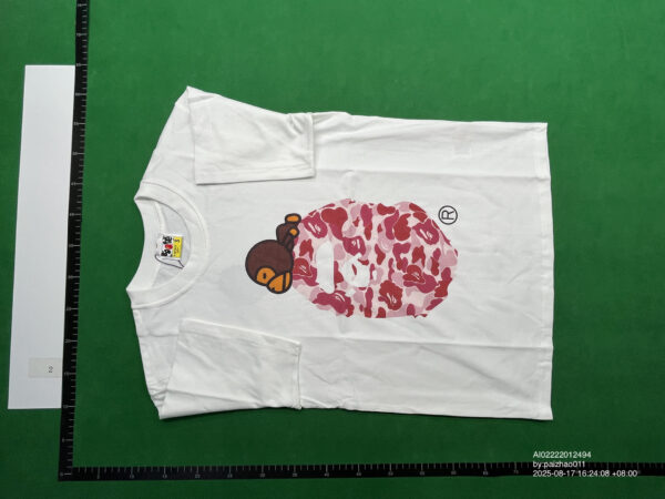 Kakobuy bape Monkey Camouflage Short Sleeve White Pink Camo