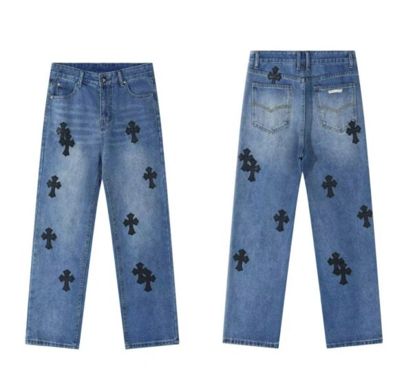Kakobuy Chrome Hearts Cross Denim Patch Jeans