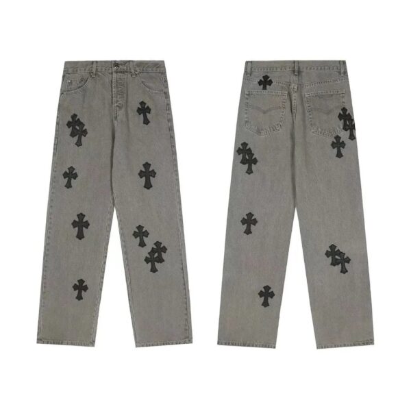 Kakobuy Chrome Hearts Cross Denim Patch Jeans