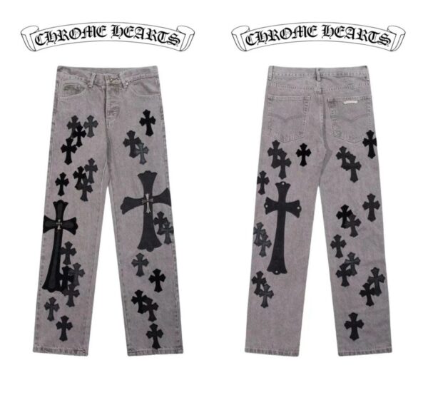 Kakobuy Chrome Hearts Cross Denim Patch Jeans