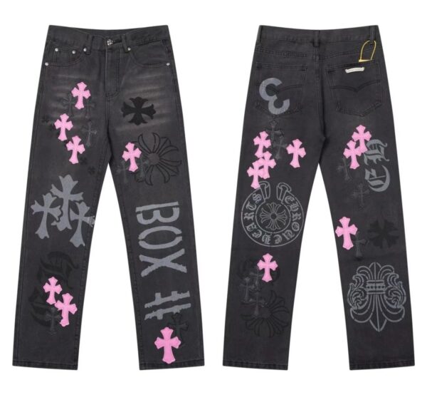 Kakobuy Chrome Hearts Cross Denim Patch Jeans