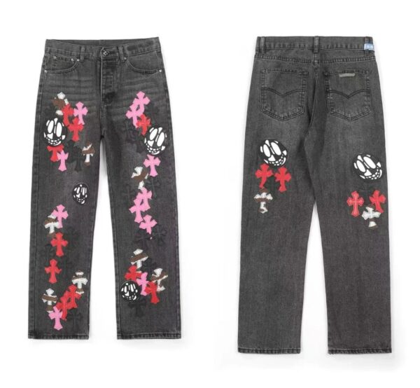 Kakobuy Chrome Hearts Cross Denim Patch Jeans