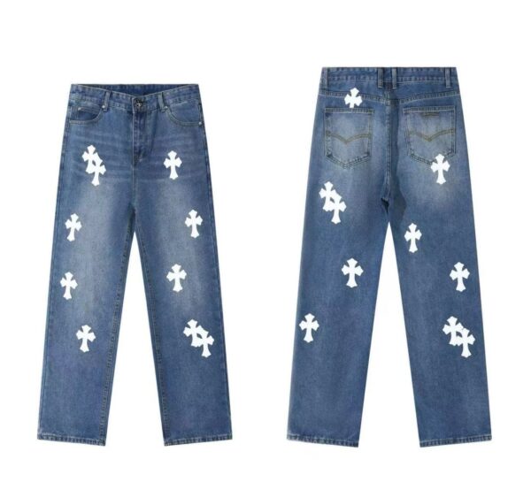 Kakobuy Chrome Hearts Cross Denim Patch Jeans