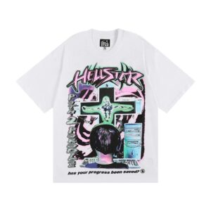 Kakobuy Hellstar High Street American Street Hip Hop Peplum Printed Short Sleeve T-Shirt
