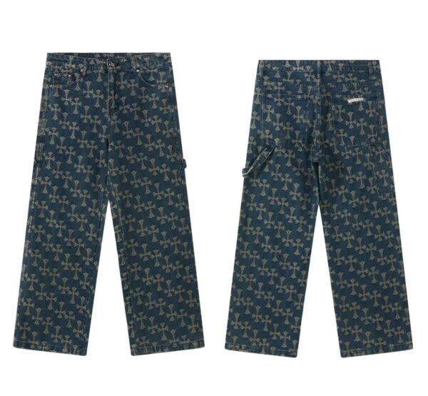 Kakobuy Chrome Hearts Cross Denim Patch Jeans