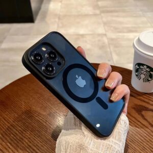 Kakobuy Apple Transparent Magnetic Electroplated Frame Phone Case