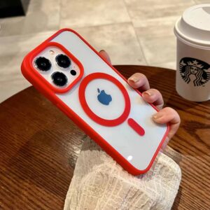 Kakobuy Apple Transparent Magnetic Electroplated Frame Phone Case