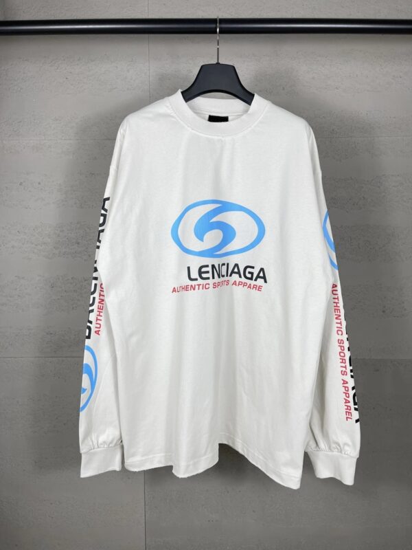 Kakobuy Balenciaga High Version 2024 Surf Pattern Letter Straight Split Print Loose Long Sleeve