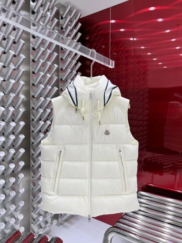 Kakobuy Moncler White Duck Down Multi-Color Hooded Vest