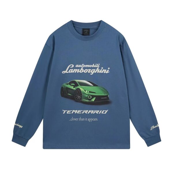Kakobuy Balenciga ✘Lamborghini Sports car logo direct-print long-sleeved shirt