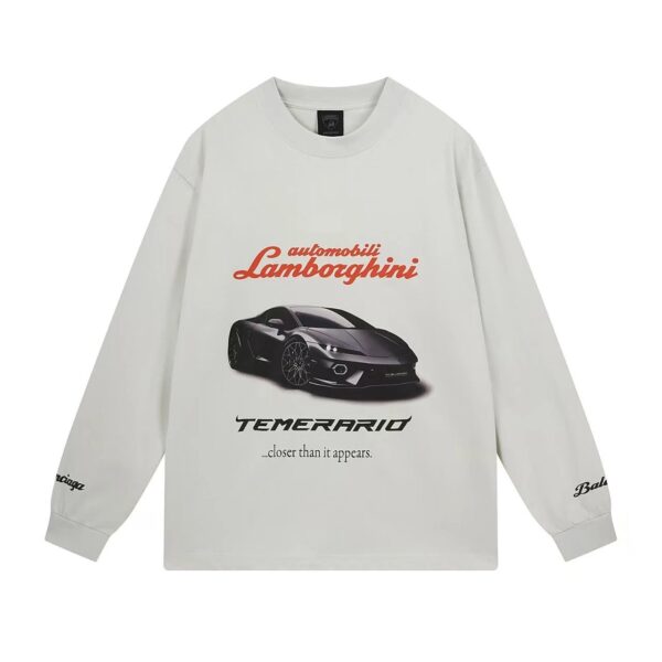Kakobuy Balenciga ✘Lamborghini Sports car logo direct-print long-sleeved shirt