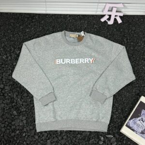 Kakobuy Burberry Printed Letter Crewneck Sweatshirt Heather Gray