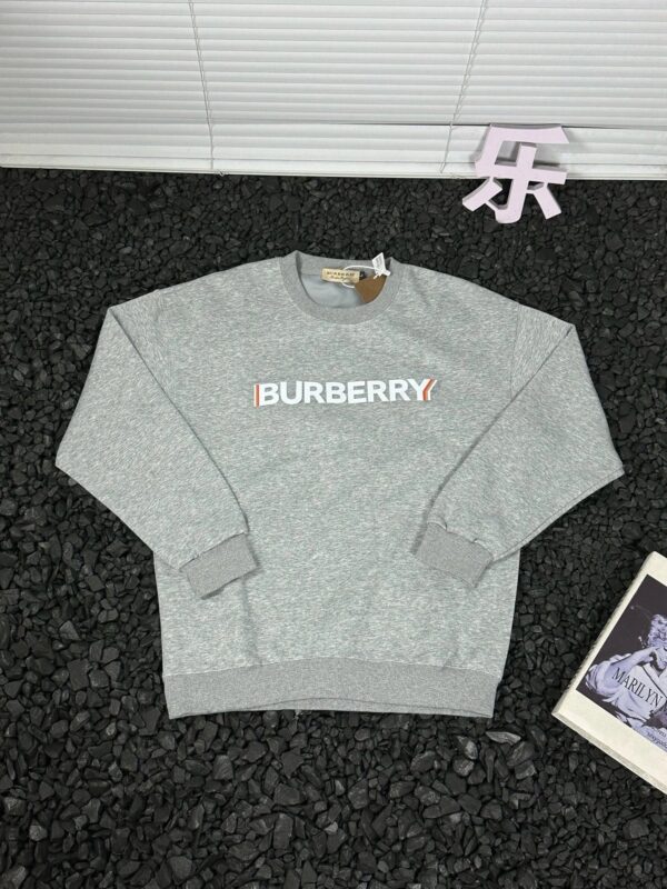 Kakobuy Burberry Printed Letter Crewneck Sweatshirt Heather Gray