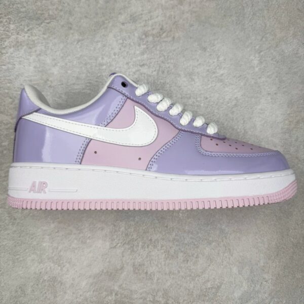 Kakobuy Nike Air Force 1 Patent Leather Purple and Pink Colorway Sneakers