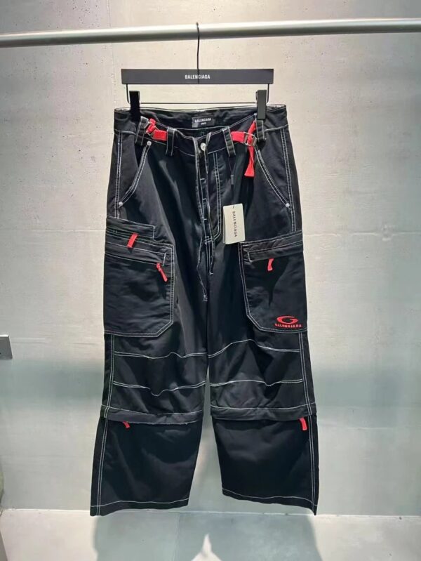 Balenciaga Paris 25SS New Black + Red Label Work Pants